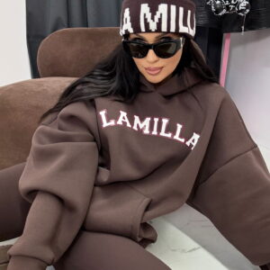 bluza z kapturem czekoladowa La Milla